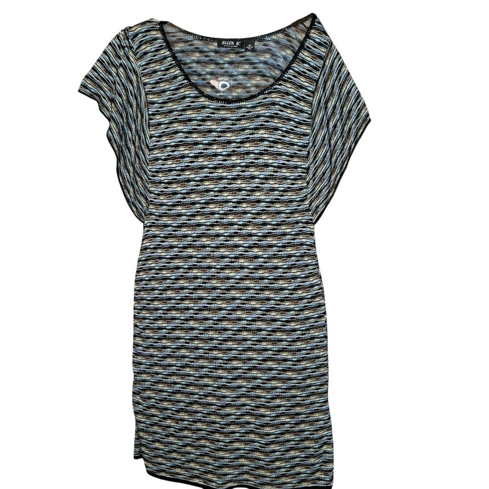 Allen‎ B. by Allen Schwartz Wavy Knit Chevron Pattern Dress Jr. Womens Medium